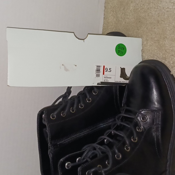 NEW lace-up comfort combat boots. Women's 9.5. SO Reindeer. black. Mid calf - Picture 5 of 5